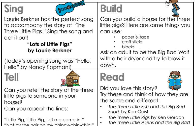 Screenshot of Three Little Pigs activities